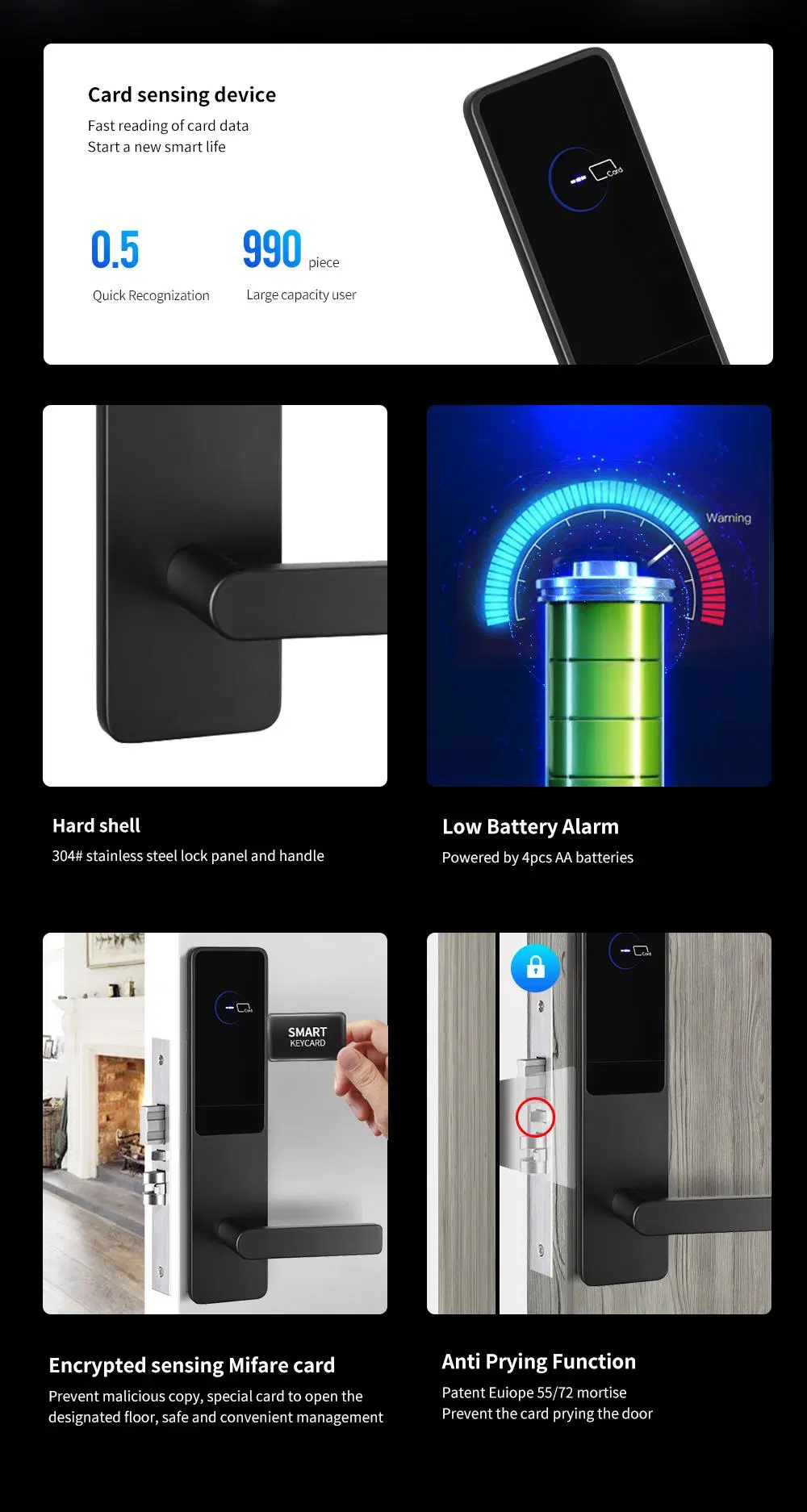 Smart Door Lock for Electronic Door Lock Hotel or Apartment