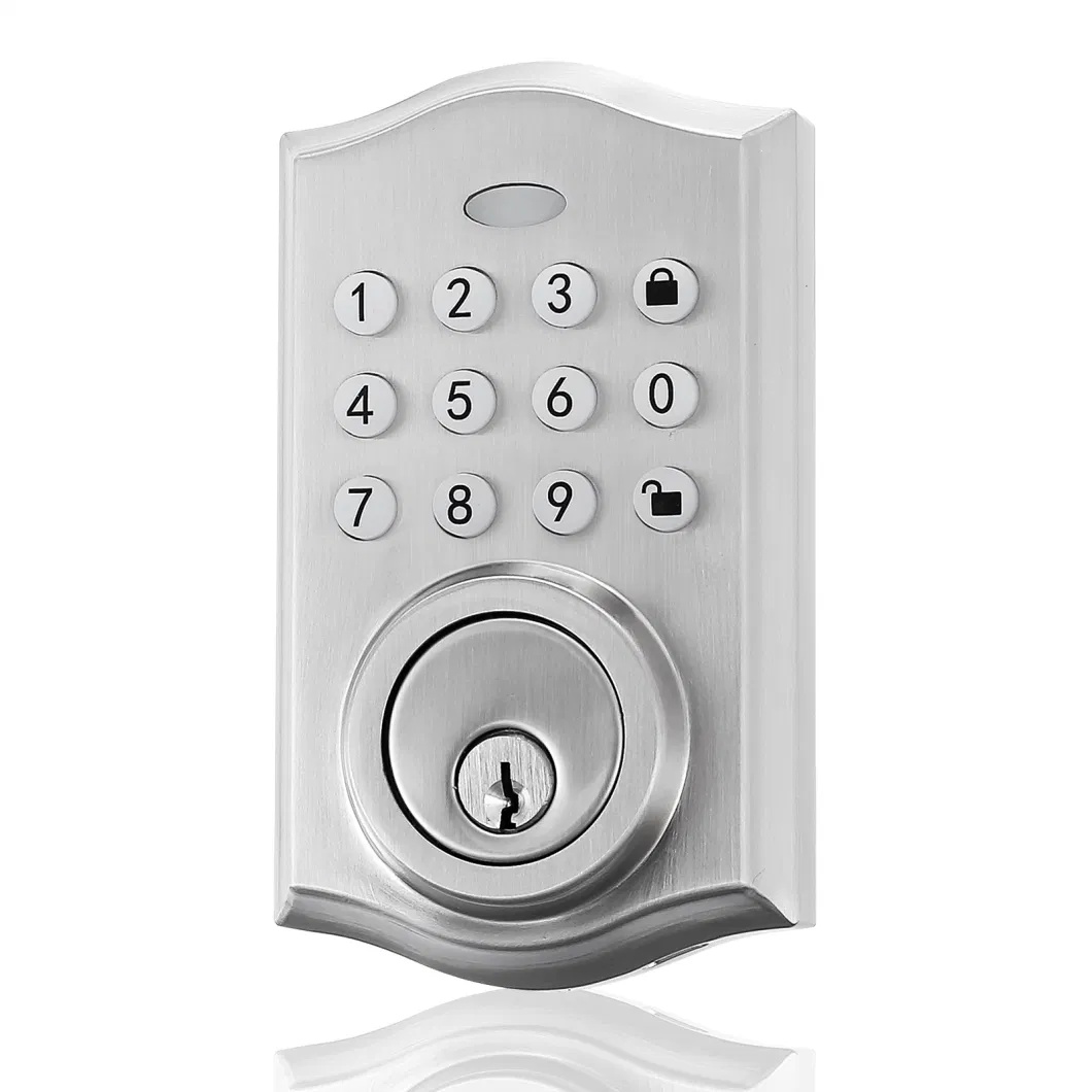 Front Door Handleset Smart Deadbolt Keyless Door Handle Key Lock Combination Lock Zinc Alloy Satin Nickel