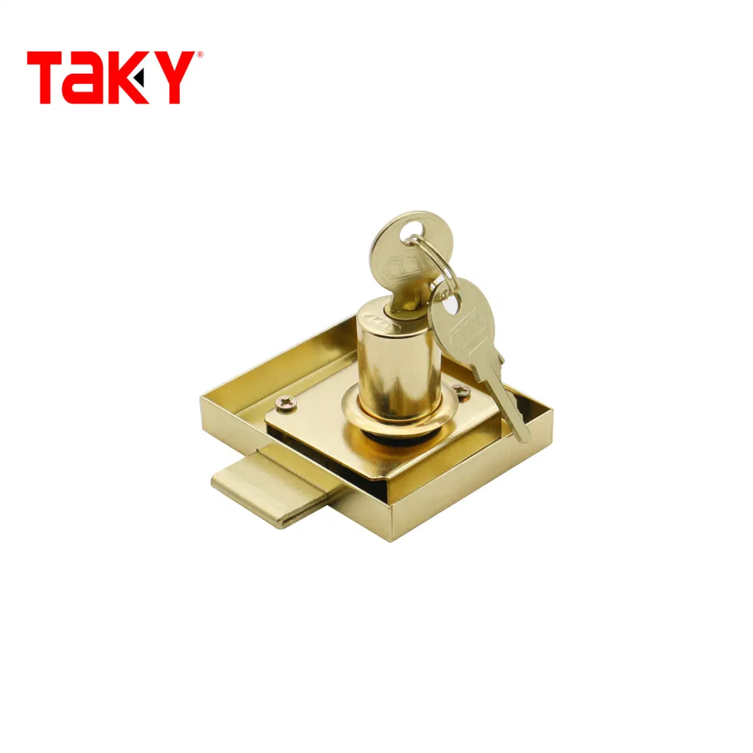 Taky Low Price Door Lock Golden Metal Rim Door Single Door Lock