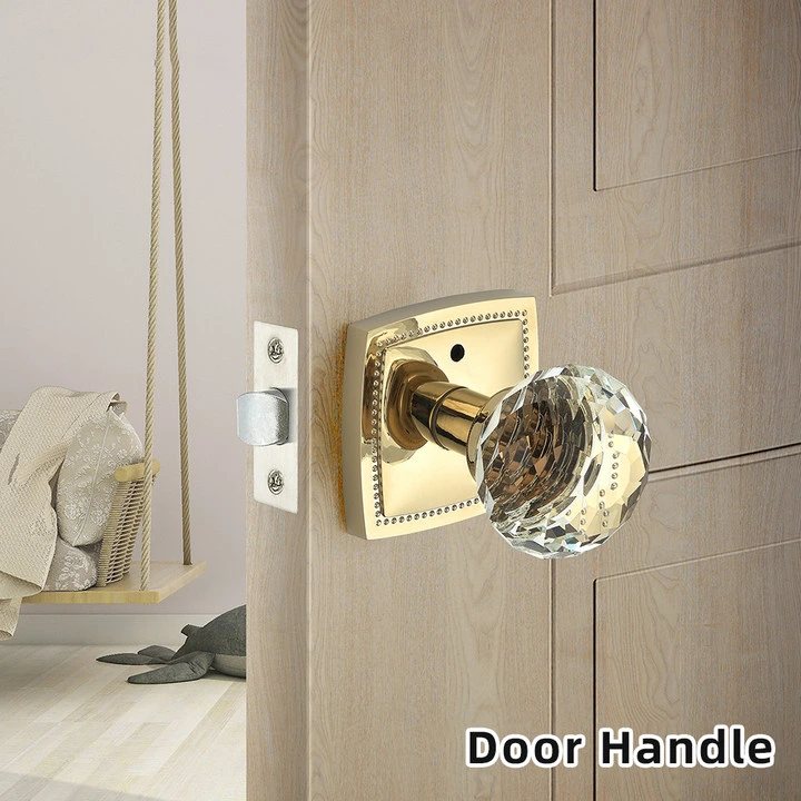 Wenzhou Liwang Luxury Decorative Crystal Bedroom Door Handle with Zinc Alloy Body and Crystal Grip