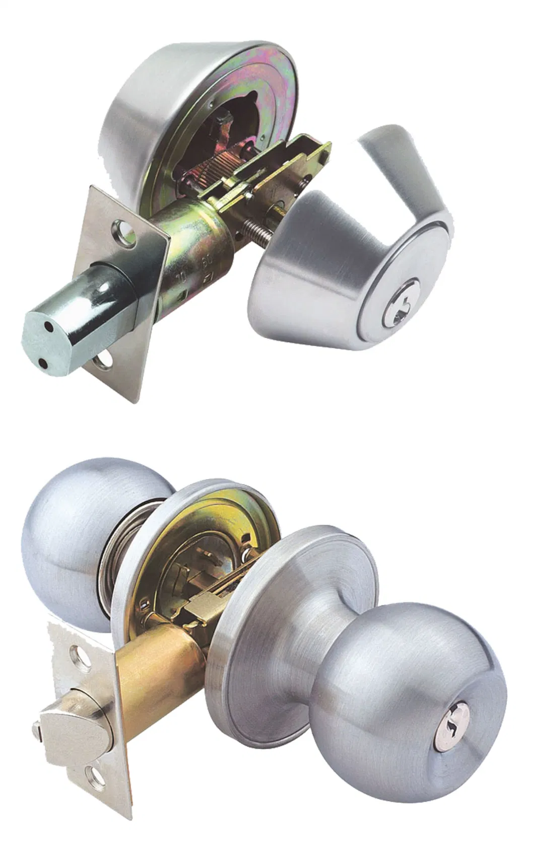 Double Cylinder Combo Lock Enty Knob+ Deadbolt Stainless Steel