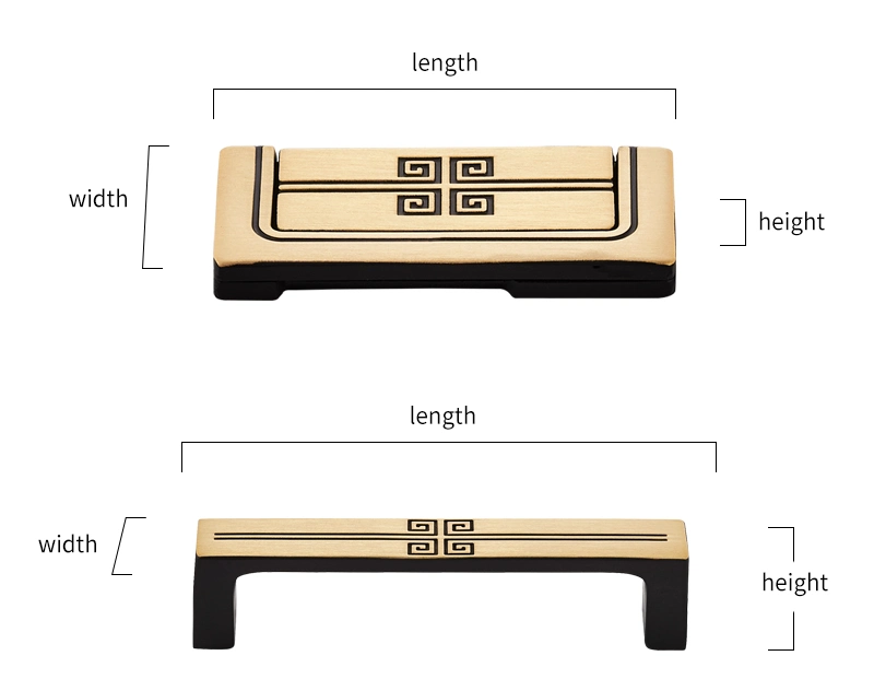 Koppalive New Chinese Style Brass Drawer Pull Invisible Traditional Closet Cabinet Door Furniture Handle