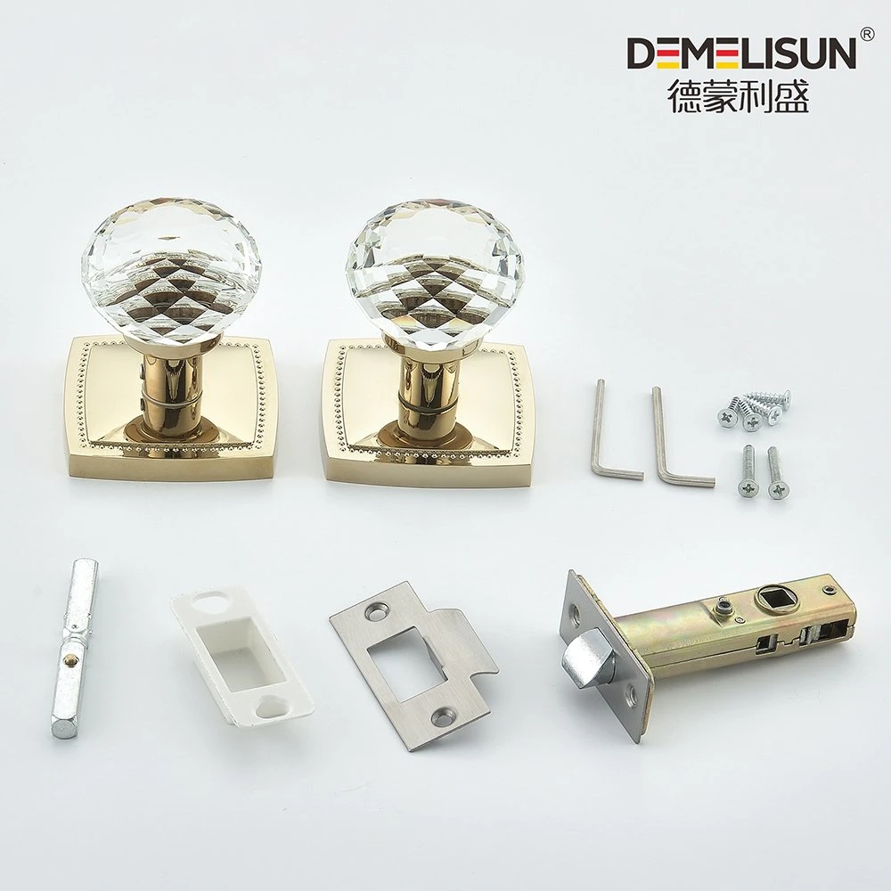 Wenzhou Liwang Luxury Decorative Crystal Bedroom Door Handle with Zinc Alloy Body and Crystal Grip