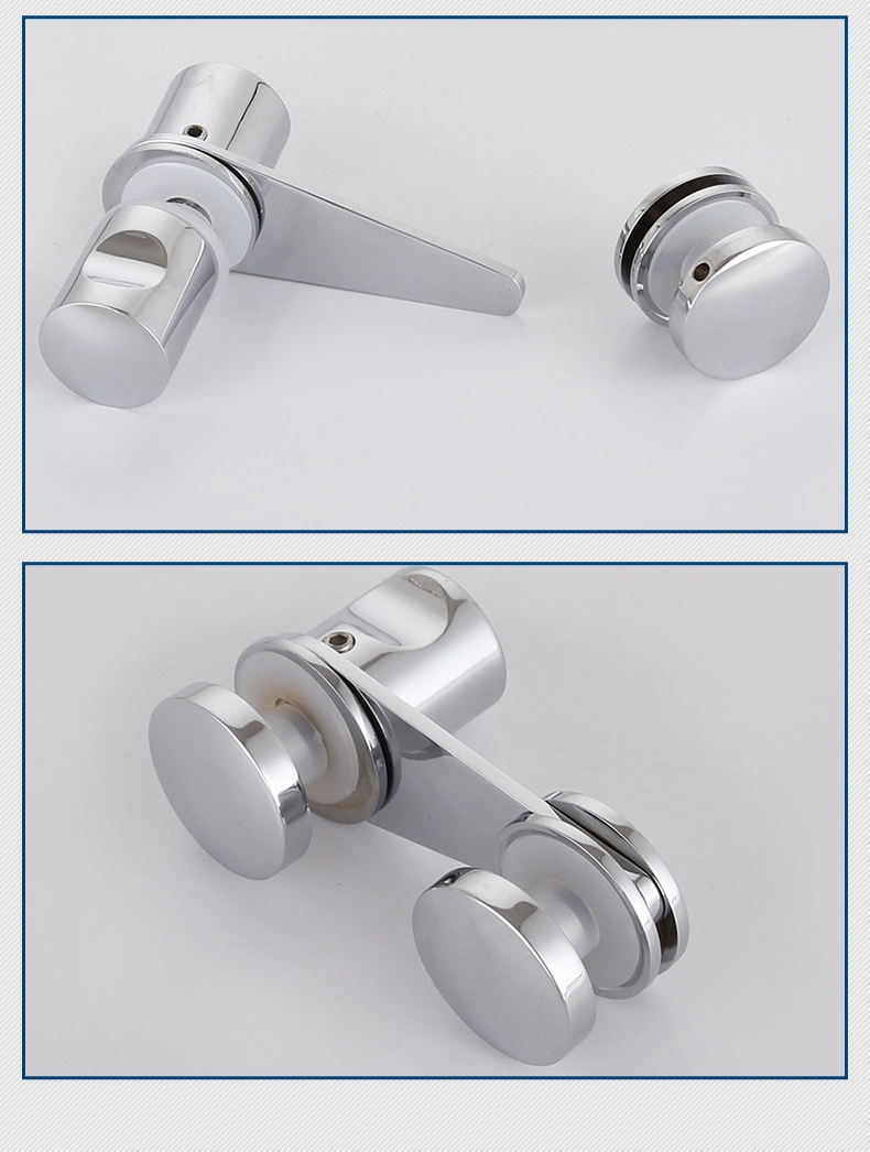 Double Bathroom Small Knob Shower Glass Handle Door Lock Solid Brass Push Pull Door Handle for Glass Doors