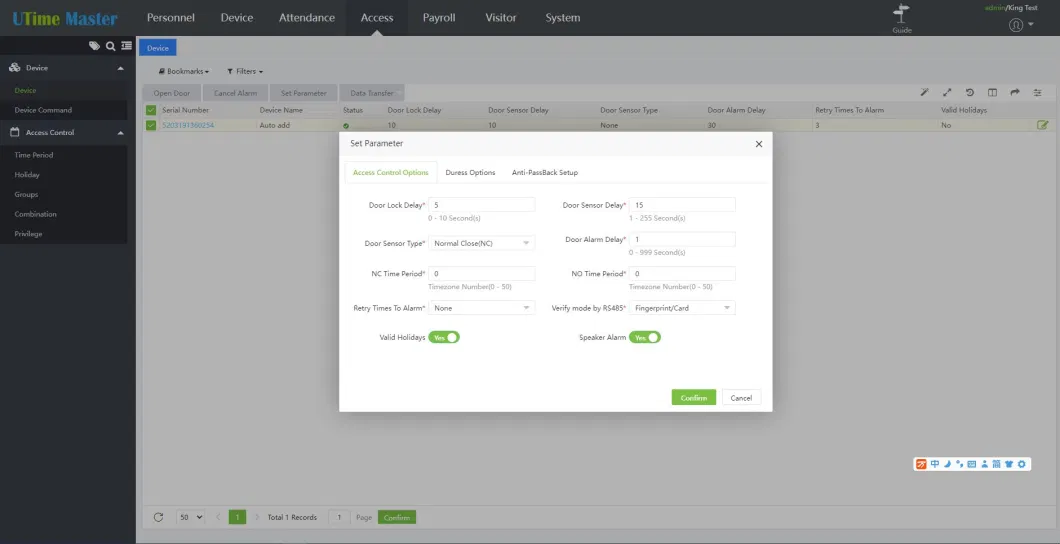 MB20 Dynamic Face Recognition Time and Attendance System with Fingerprint Access Control Free API Sdk