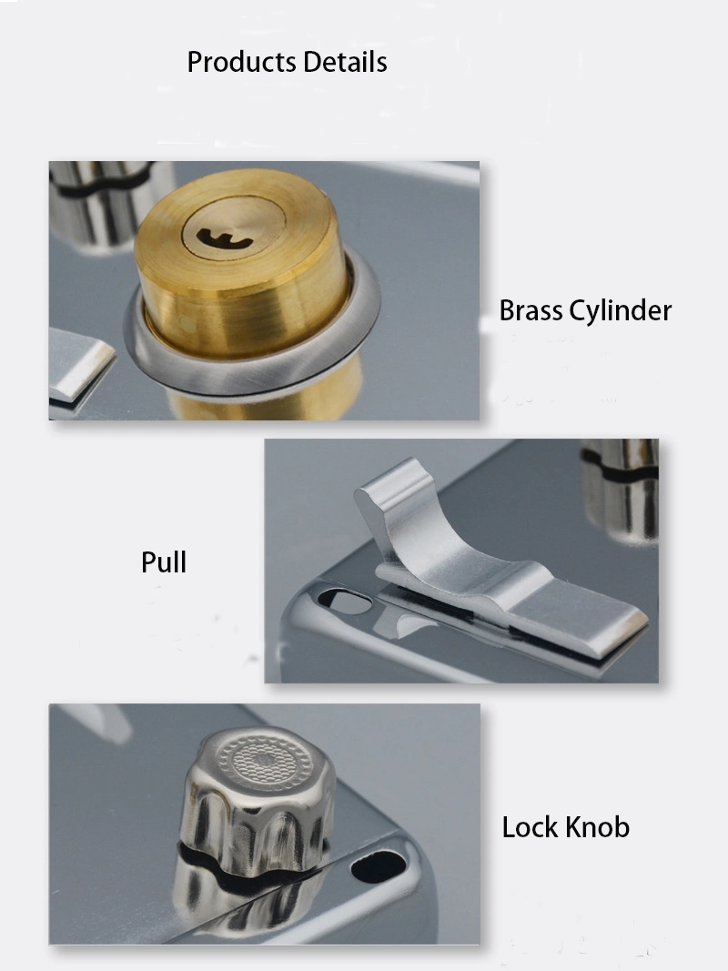 OEM ODM Security Anti-Theft Access Control System Inside Latch Door Rim Lock Brass Cylinder Rim Door Lock Set with Keys