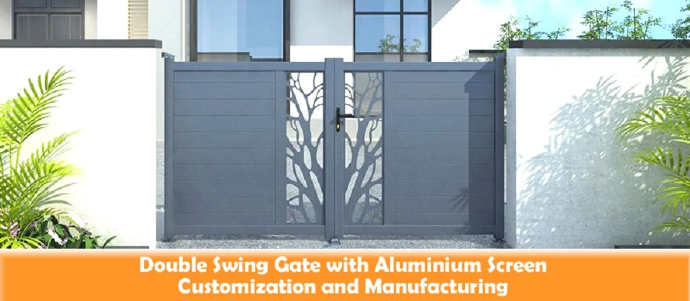 Automatic or Manual Decoration Exterior Latest Main Countryard Sliding Gate Design Garden Aluminum Double Swing Gate