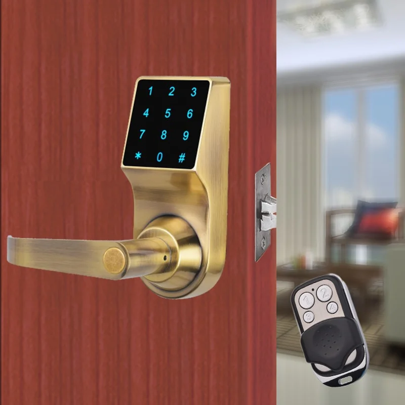 Advanced Keyless Touch Screen Password Digital Safe Smart Door Lock with Key and Card for Home and Apartment