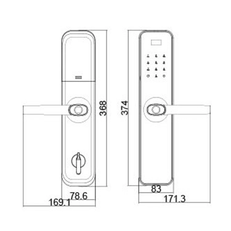 Electronic Magnetic Code Fingerprint Combination Smart Door Lock Hardware Handle