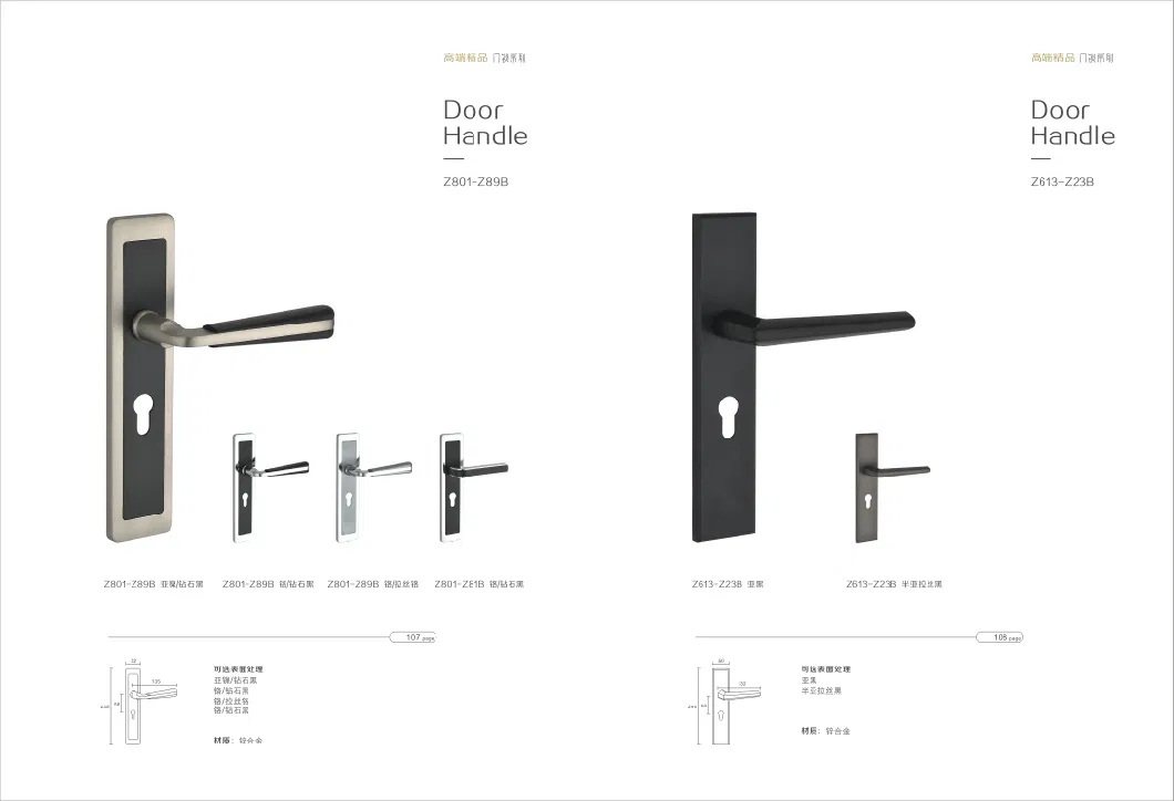 Modern Minimalist Style Door Lock Hardware Rosette Lever Handle