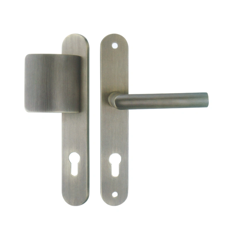 Zinc Alloy Bathroom Swing Door Lock Handle Double Sided Long Plate Type Door Handle