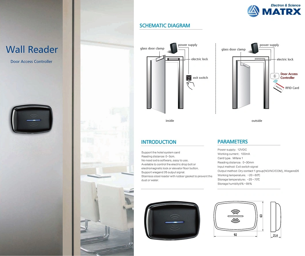 Smart Hotel Lock Hotel Card Reader Lock ANSI Mortise