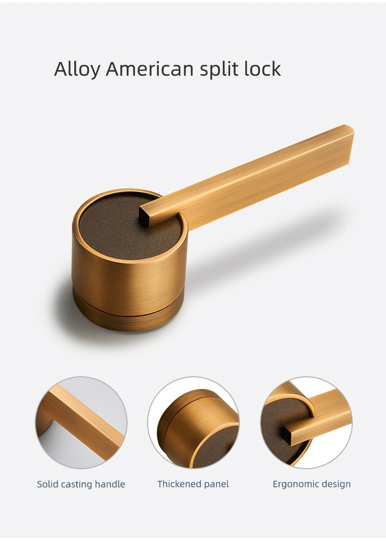 New Design Zinc Alloy Coffee Bedroom Interior Door Handles Lock Body Wooden Door Handle and Interior Lock Bedroom Wooden Door Handle Lock