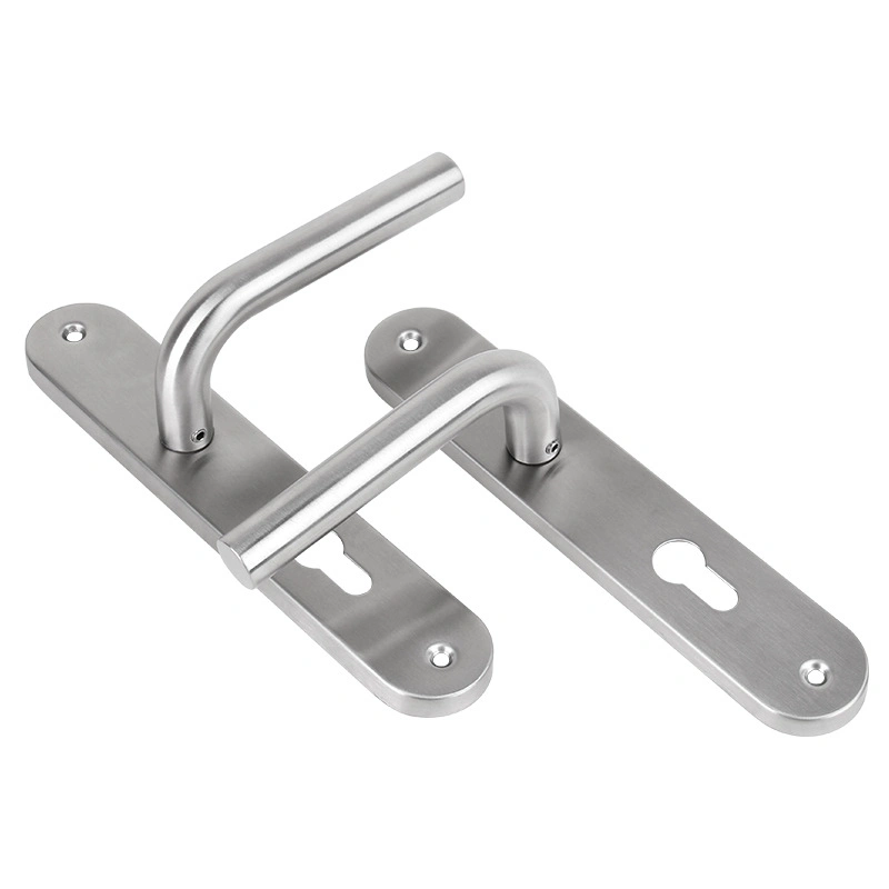 Modern Design Luxury Nickel Plating Aluminum Lever Handle on Iron Plate Door Handle Zinc Alloy Solid Brass Door Lock Set