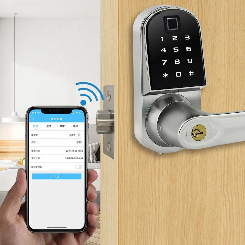 Finger Print Key Card Password Blue-Tooth Ttlock APP Smart Electric Room Gate Deadbolt Door Lock