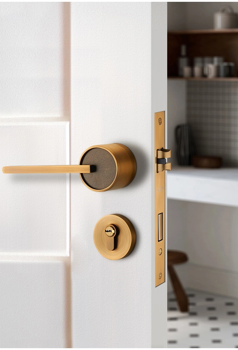 New Design Zinc Alloy Coffee Bedroom Interior Door Handles Lock Body Wooden Door Handle and Interior Lock Bedroom Wooden Door Handle Lock