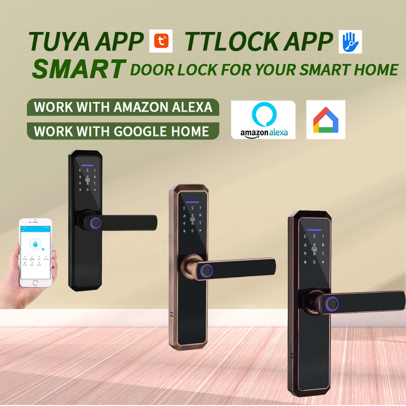 Ttlock Digital Door Lock Tuya Smart Lock with 5050 Mortise for Airbnb Rental Apartment