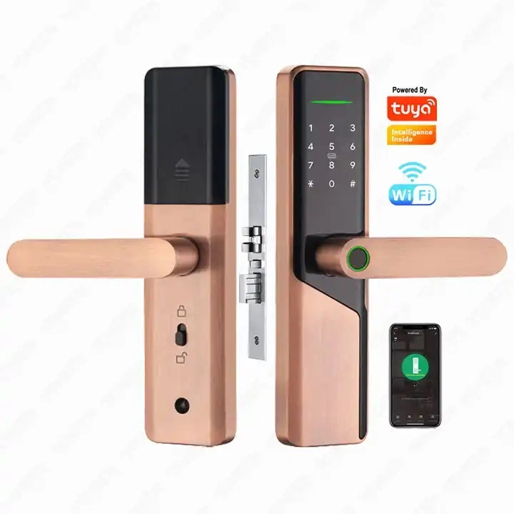 Security Keyless Entry Fingerprint Door Lock WiFi Tuya APP Electronic Keypad