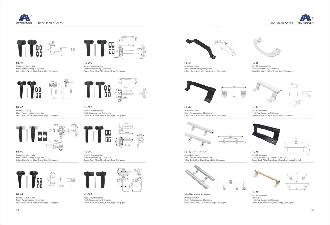 Alloy Hardware Manufacturer Closet Wood Lever UPVC Interior Black Aluminum Door Handle