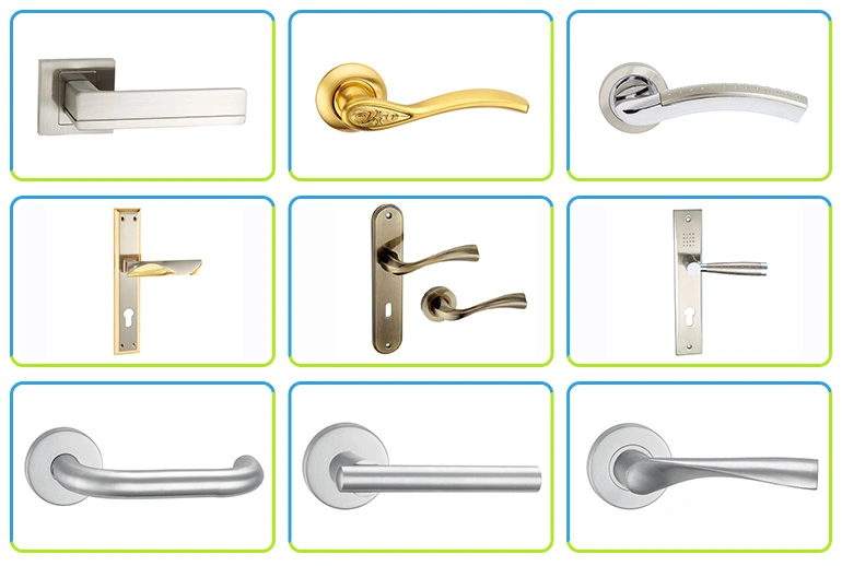 Ce Certificated Interior Bedroom Door Lever Handles Cover Lock with Plate