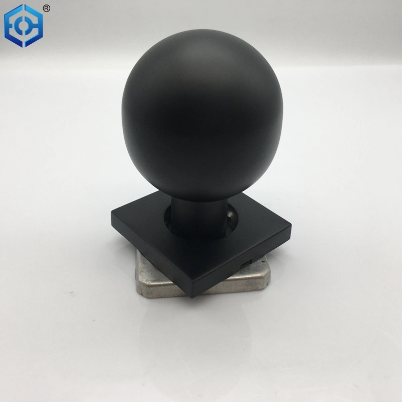 Black Stainless Steel Hollow Ball Mortice Knob on a Covered Rose