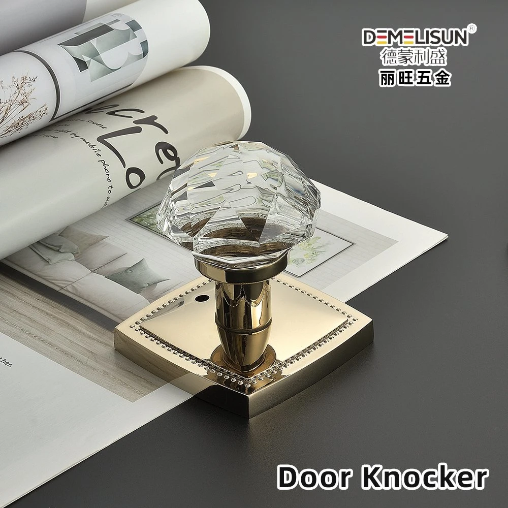 Modern Simple Design Zinc Alloy Crystal Bedroom Interior Door Handle