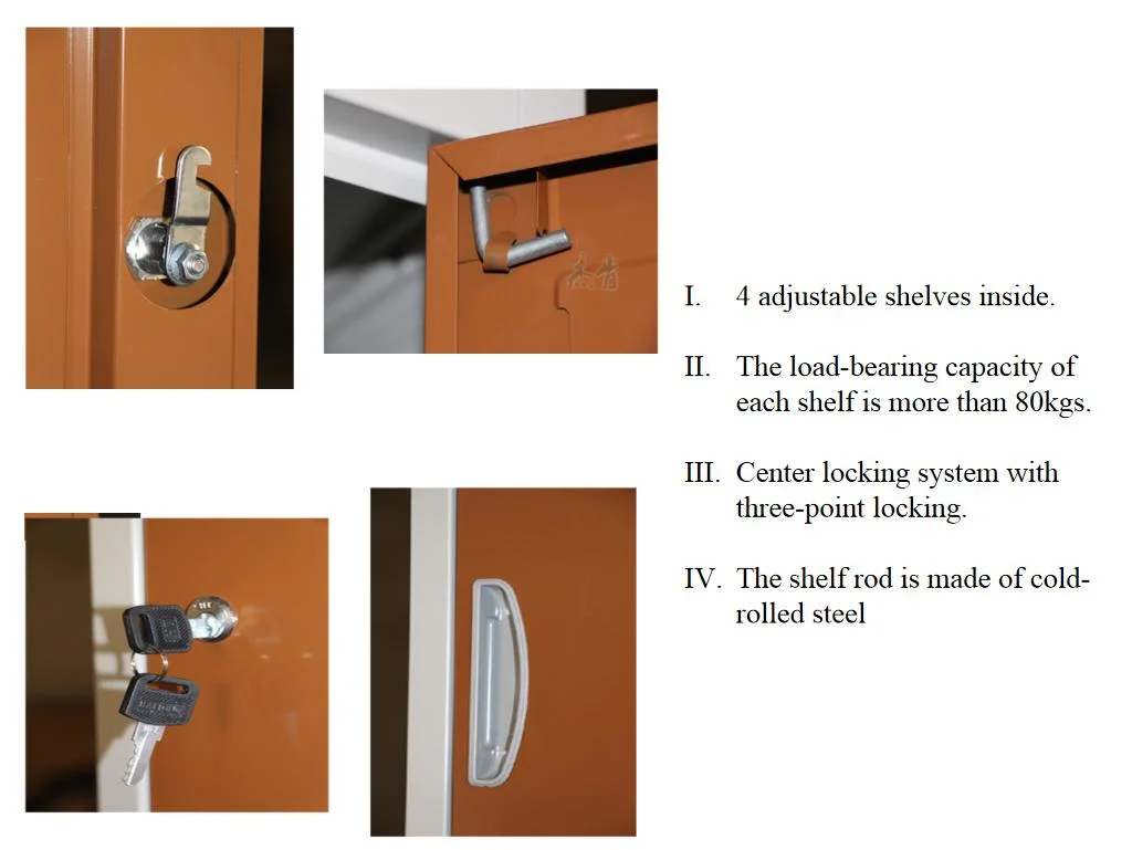 Six Door Staff Locker Gym Bathroom with Lock Steel Changing Wardrobe