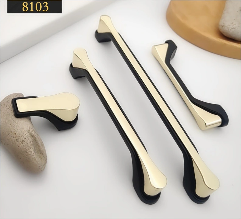 Square Modern Simple Golden Furniture Door Zinc Alloy Cabinet Handle