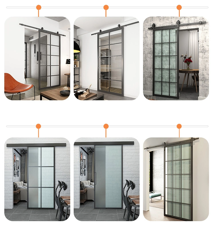 Steel Framed Tempered Glass Swing Door with Handle or Lock for Bathroom