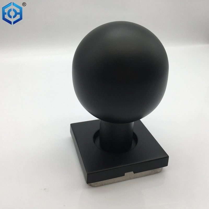 Black Stainless Steel Hollow Ball Mortice Knob on a Covered Rose