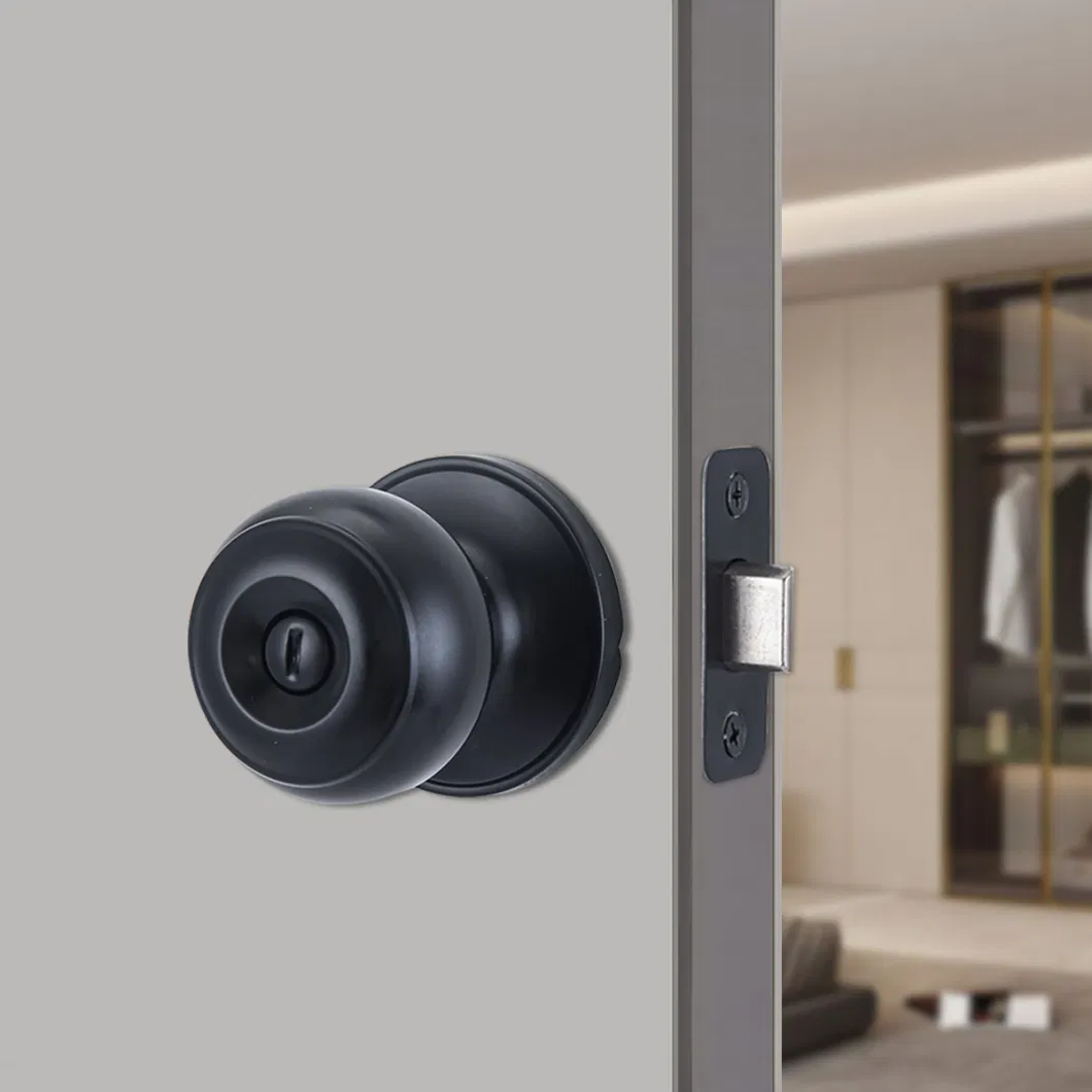 Black Knob Ball Privacy Door Handle Tubular Knobset Lock Bathroom Lock