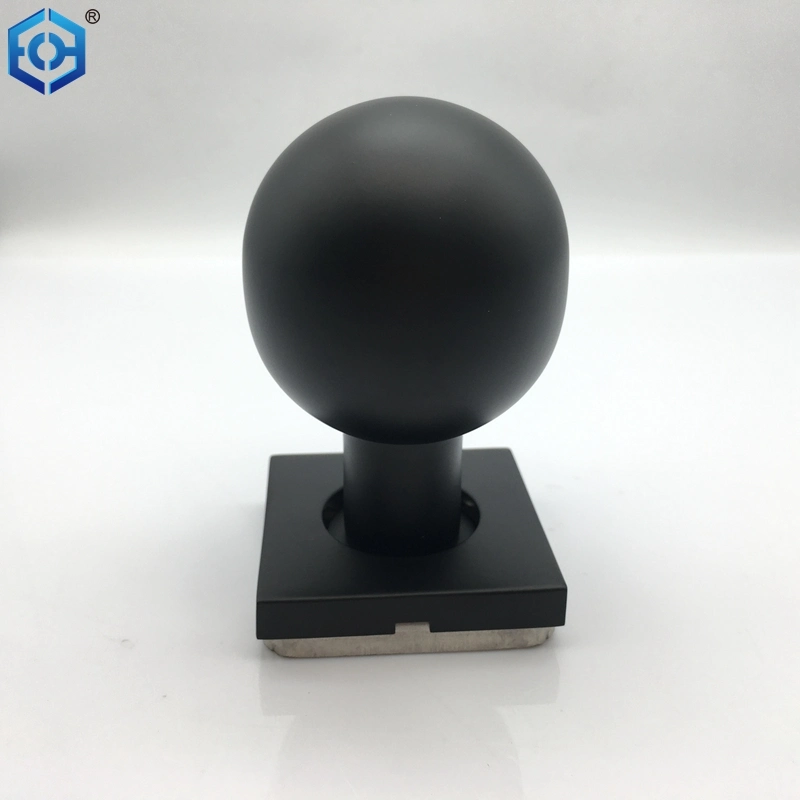 Black Stainless Steel Hollow Ball Mortice Knob on a Covered Rose