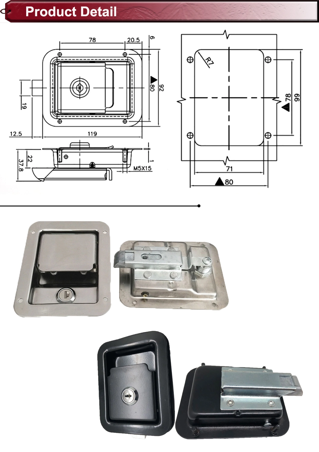 Generator Canopy Hardware Cabinet Door Cylinder Paddle Handle Latch Lock