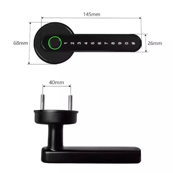 Split Lever Fingerprint Recognition Lock Smart Wooden Door Handle Lock Tuya WiFi APP