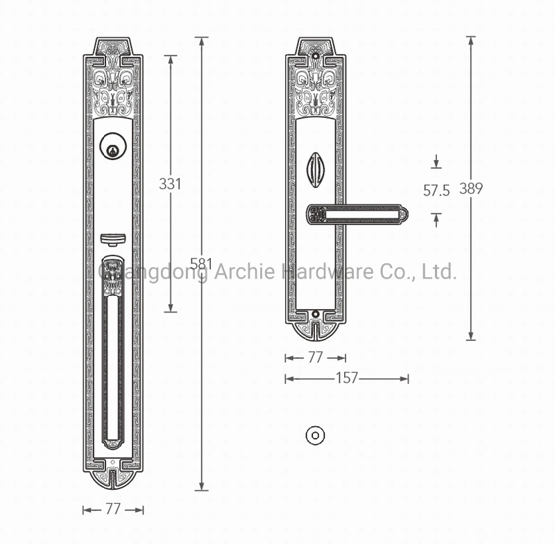 (C02 Series) Luxury Copper Antique Brass Mortise Amercian Style Door Security Lock