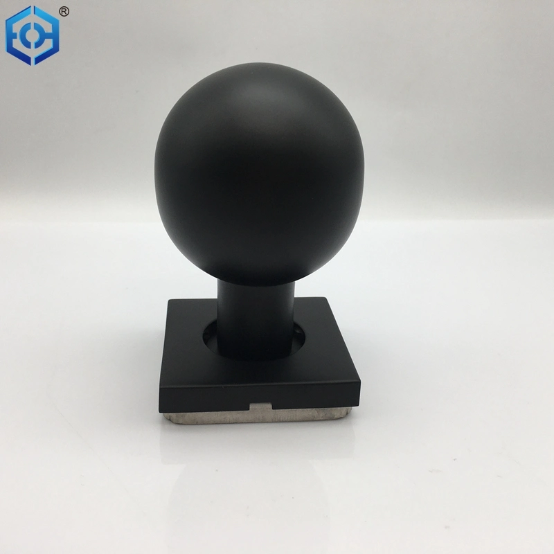 Black Stainless Steel Hollow Ball Mortice Knob on a Covered Rose