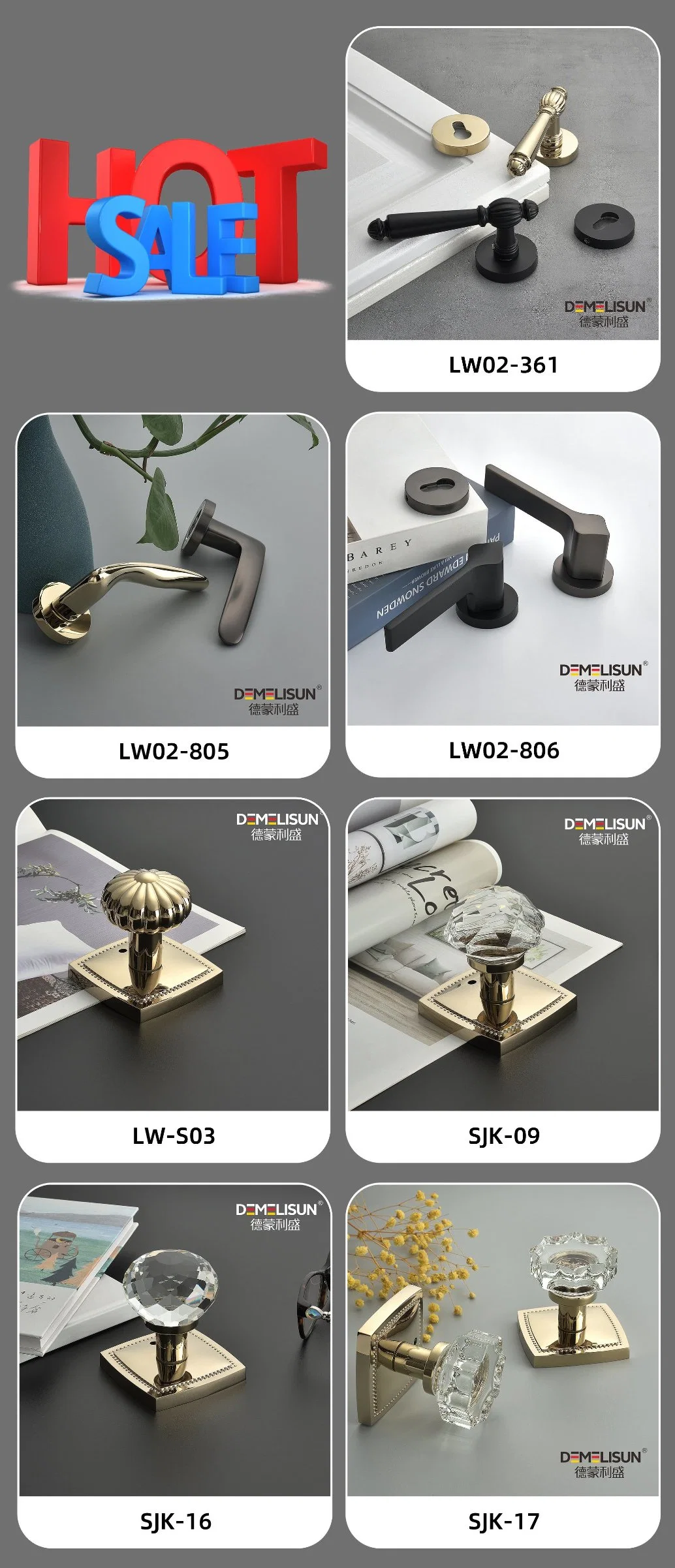 Wenzhou Liwng Luxury Door Handles Golden Polishing Interior Bedroom Handle Lock Set