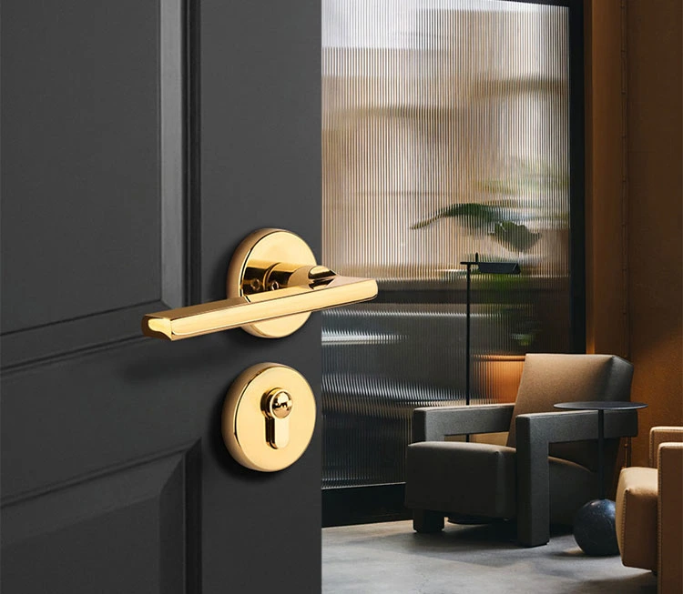 Chinese Gold Handle Kitchen Accessories Zinc Alloygold Luxury Handle Bedroom Door Lock