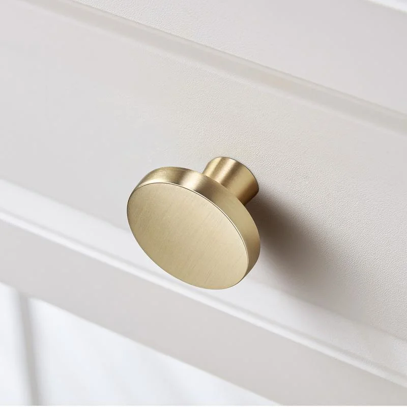 Metal Single Hole Round Gold Drawer Cabinet Small Solid Brass Knob