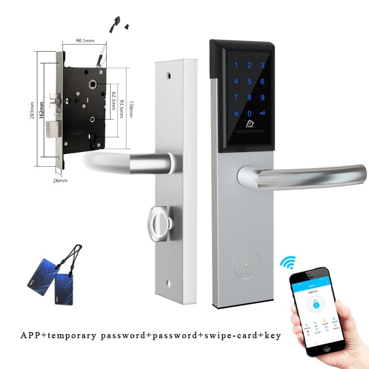 Electronic Bluetooth Ttlock APP Smart Lock Biometric Fingerprint Lock IC Card Key Code Door Lock for Front Door Home Office