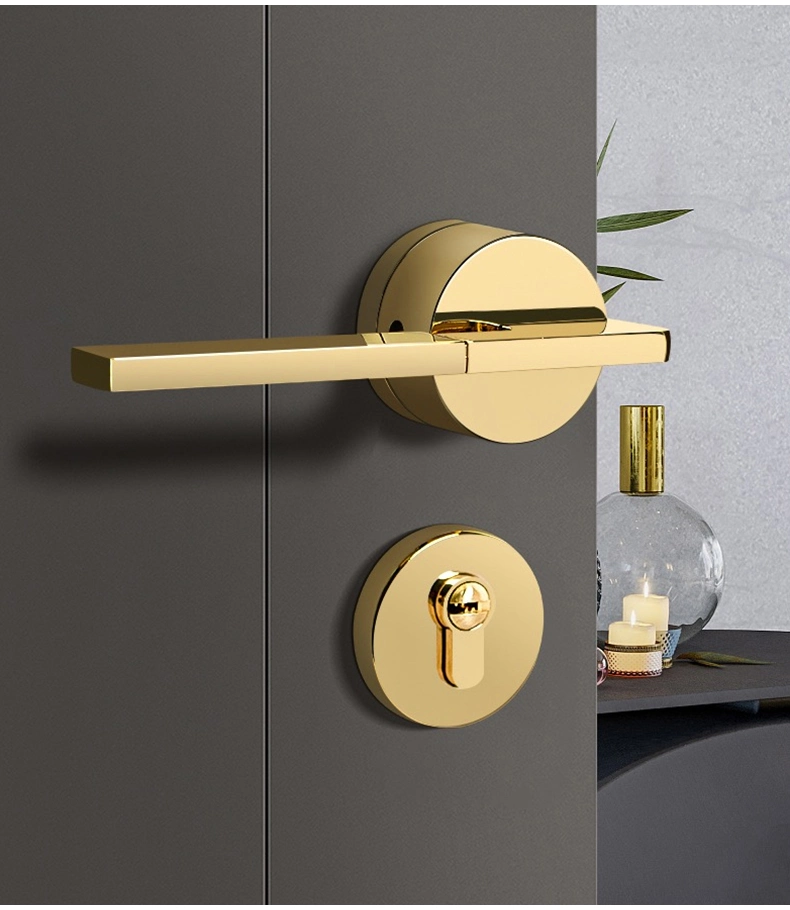 Dummy Keyed Door Lock Zinc Alloy Simple Grey Door Handle Decorative Wooden Door High Quality Handle Lever