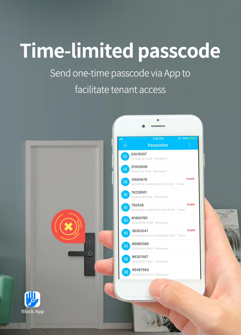 Bluetooth Ttlock Smart Biometric Fingerprint Door Lock