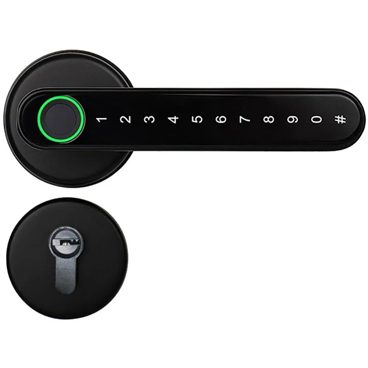 Split Lever Fingerprint Recognition Lock Smart Wooden Door Handle Lock Tuya WiFi APP