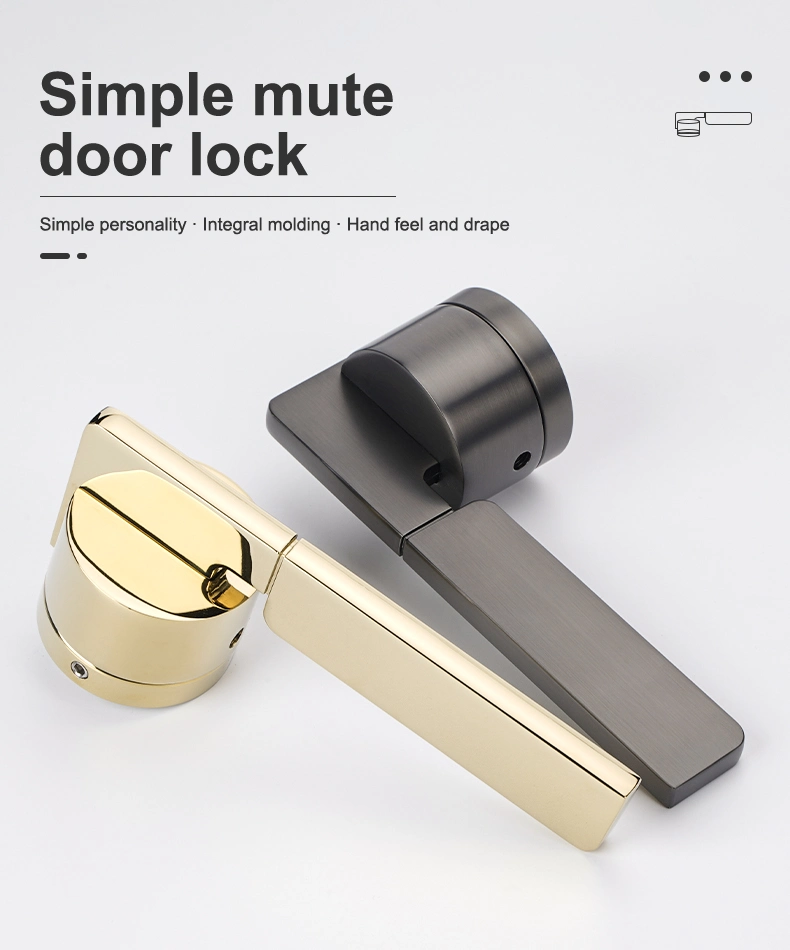 Dummy Keyed Door Lock Zinc Alloy Simple Grey Door Handle Decorative Wooden Door High Quality Handle Lever