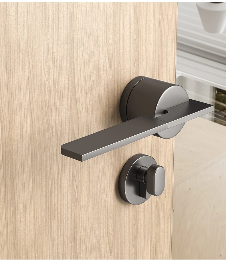 Dummy Keyed Door Lock Zinc Alloy Simple Grey Door Handle Decorative Wooden Door High Quality Handle Lever