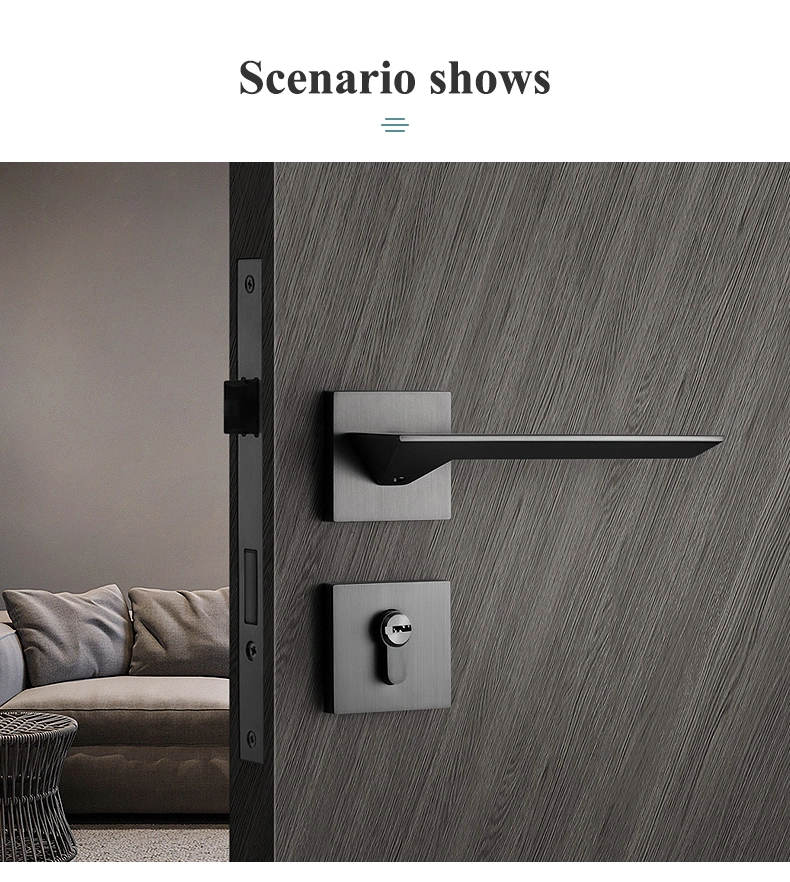 High Quality Square Lever Door Handles Hardware Interior Lock Cylinder Wooden Door Lock Sets