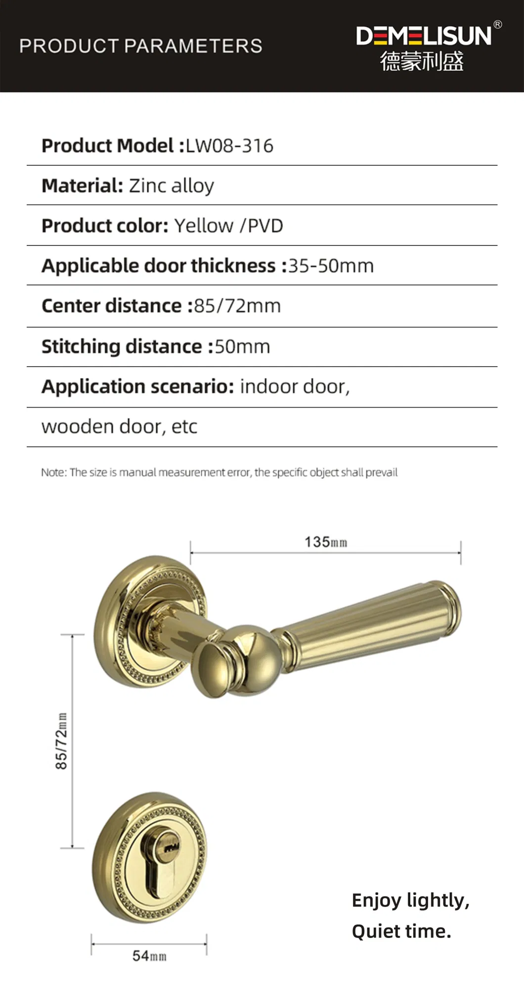 Wenzhou Liwng Luxury Door Handles Golden Polishing Interior Bedroom Handle Lock Set