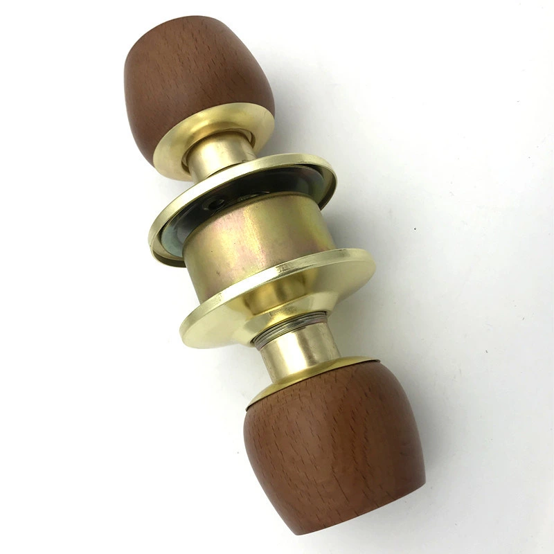 Home Hardware Bedroom Door Lock Wooden Round Tubular Knob Door Lock with Brass Key