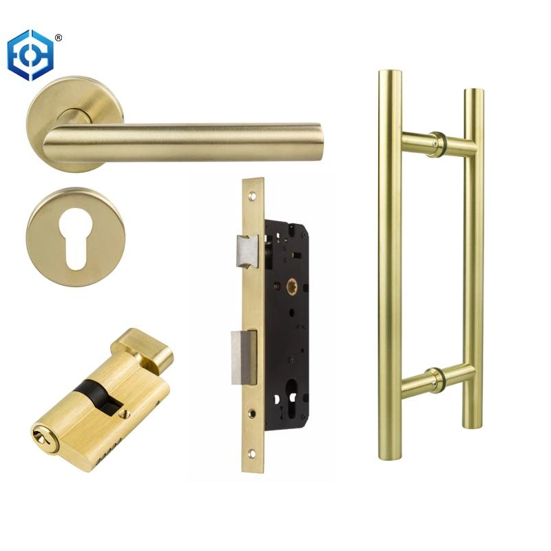 Brass Antique Black Door Handle Without Lock (CS005)