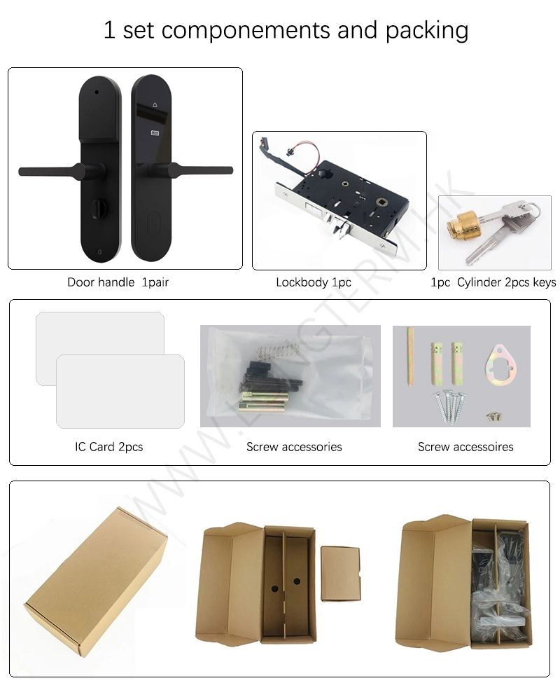 Aluminum Electronic Bluetooth Smart Lock Biometric Lock with Fingerprint/Free APP/IC Card/Key/Code Door Lock for Front Door Home Office